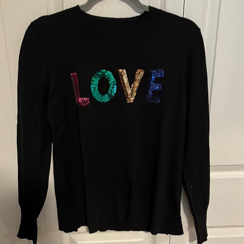 Marled black sweater. Size M.